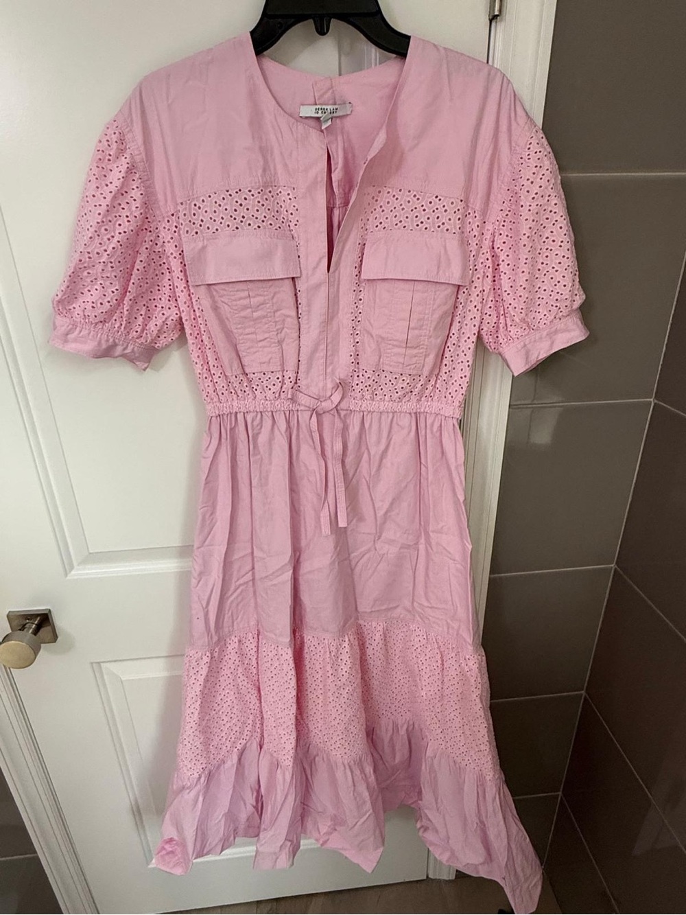 10 Crosby Derek Lam Light Pink Dress with Eyelet Detail